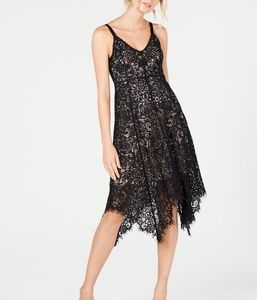 INC Lace hanky-hem midi dress